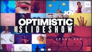 【AE模板】时尚流行幻灯片效果图文展示介绍片头动画 Optimistic Slideshow