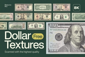 【图片素材】16款高分辨率美元货币正反面高清图片素材 16 Dollar Textures