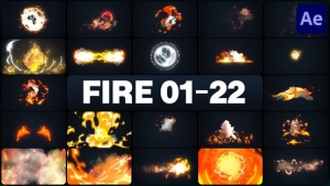 【AE模板】95个MG火焰燃烧烟雾元素特效动画 Advanced Fire Elements