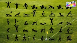 【FCPX插件】40个体育运动健身象形卡通人物图标动画 40 Animated Fitness Pictograms
