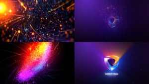 【AE模板】彩色粒子拖尾汇聚运动LOGO标志展示动画 Particles Trail Reveal