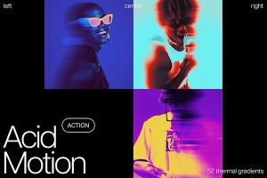 【PS动作】抽象艺术酸性迷幻模糊渐变红外X光特效PS动作 Acid Motion Photoshop Action