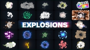 【FCPX插件】88种卡通爆炸彩色烟雾特效动画元素 Advanced Explosions Pack 23-44
