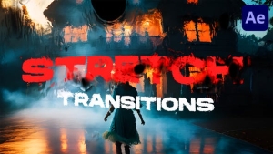 【AE模板】20组扭曲拉伸撕裂视频转场预设 Stretch Transitions