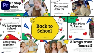 【PR模板】学校教育机构图文幻灯片展示宣传动画 Back to School Kids Education Promo
