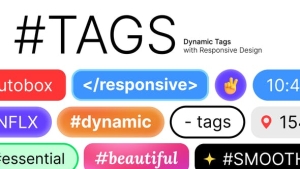 【AE模板】11组创意动态标签彩色文字标题动画 Dynamic Tags