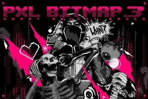 【PSD模板】复古半色调8Bit 像素化位图信号抖动失真效果PSD模板 Pxl Bitmap 3 – Photoshop Effect