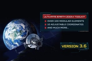 【AE模板】太空俯冲地球位置定点缩放动画展示工具包 Ultimate Earth Zoom Toolkit v3.8.3