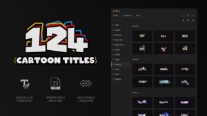 【PR脚本】124组创意卡通多彩文字标题动画预设 Cartoon Titles