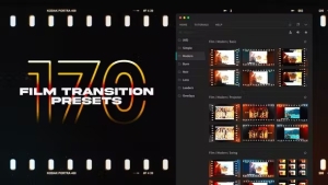 【AE脚本】170组复古老电影胶片卷轴转场过渡动画 Film Transitions