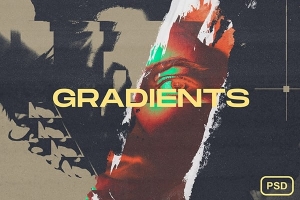 【PS渐变】120款反相黑白全息镀铬色彩艺术贴图PS渐变设计素材 Gradient Map Pack