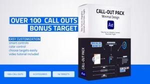 【AE模板】100种线条呼出指示文字标题注释动画 Unique Call – Outs Pack