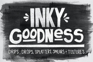 【PS/AI笔刷】71支水墨滴墨溅落笔触纹理古风绘画散点艺术PS笔刷 Inky Goodness