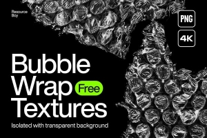 【图片素材】100个4K透明塑料气泡薄膜覆盖效果PNG图片素材 100 Bubble Wrap Textures