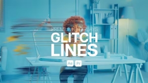【AE/PR模板】9故障毛刺条纹线条叠加特效动画 Premium Overlays Glitch Lines