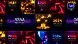 【AE模板】2024新年快乐问候祝福展示动画 New Year Greetings Pack