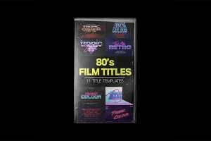 【AE/PR模板】11组80年代复古电影风格3D标题文字排版背景动画 Tropic Colour – 80’s Retro Film Titles