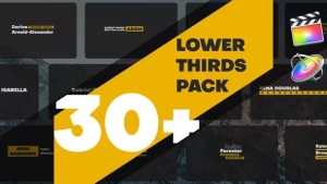 【FCPX插件】30个现代流行简约字幕条标题动画预设 Lower Thirds Pack