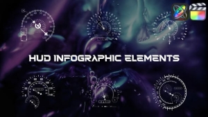 【FCPX插件】94个科技感信息数据图表元素动画 HUD Infographic Elements