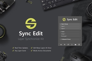 【PS插件】Photoshop多图层编辑同步扩展面板 Sync Edit – Layer Synchronize Kit 汉化版