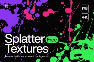 【PNG素材】104张油漆颜料泼洒飞溅纹理艺术创作PNG图片素材 100 Splatter Textures
