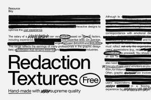 【PNG素材】224张手工毛笔笔触涂鸦绘画创意设计图片素材 200+ Redaction Textures