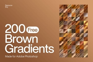 【PS渐变】200款黄棕色古铜色稳重大气风格艺术设计PS渐变素材 200 Brown Photoshop Gradients