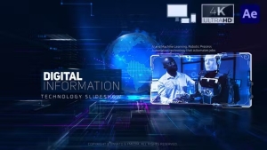 【AE模板】数字科技信息技术商业宣传幻灯片动画 Digital Information Technology Slideshow