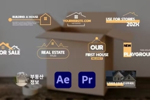 【AE/PR模板】10组精美房地产建筑介绍图形文字标题动画(含模板音乐) Real Estate Titles