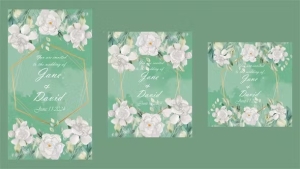 【PR模板】简约优雅美丽花卉藤蔓婚礼晚会庆典活动邀请函动画(含模板音乐) Wedding Invitation