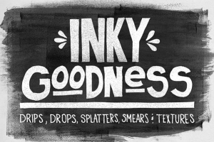【PS笔刷】水墨书法绘画笔触墨水印记艺术绘画纸张纹理PS笔刷 Inky Goodness Bundle
