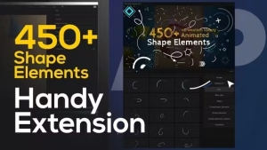 【PR脚本】450个简洁线条箭头爆炸手绘卡通图形MG动画预设 Shape Elements Pack | Extension 450+ Elements