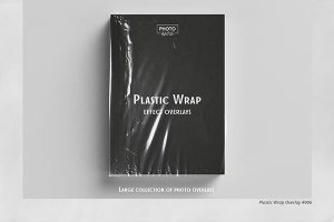 【图片素材】50张透明塑料薄膜保鲜膜褶皱折痕包装纹理图片素材 Plastic Wrap Effect Overlays