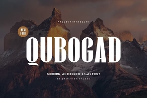 【字体】挤压加粗变形显示商业排版品牌设计英文字体 Qubogad – Thick & Tall Font