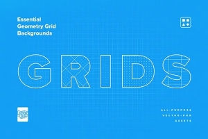 【图片素材】12款创意几何网格背景布局图形设计矢量模板图片素材 Essential Geometry Grid Backgrounds