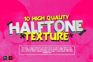 【图片素材】10款可自定义复古半色调颗粒纹理背景底纹图片素材 Halftone Texture