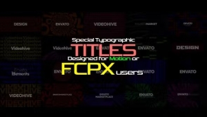 【FCPX插件】44组创意特殊文字标题排版设计展示动画 Special Typography Titles