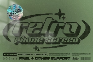 【PSD模板】老式复古诺基亚手机屏幕显示效果PS特效模板 Retro Phone Screen Effect