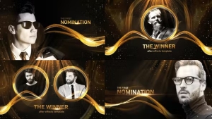 【AE模板】金色拖尾粒子特效颁奖典礼开场预告片头 Awards Winner 2