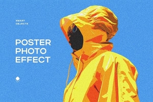 【PSD模板】潮流时尚波普艺术照片效果创意海报插画PS特效模板 Poster Pop Art Photo Effect