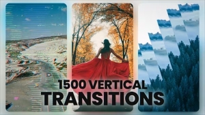 【AE模板】1500+竖屏视频淡入淡出分割故障扭曲无缝转场预设 1500+ Vertical Transitions