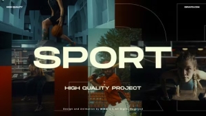 【AE模板】时尚体育健身引导快闪片头动画(含模板音乐) Sport Intro Promo