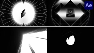 【AE/PR模板】抽象动态图形线条LOGO标志展示动画(含模板音乐) Strokes Logo