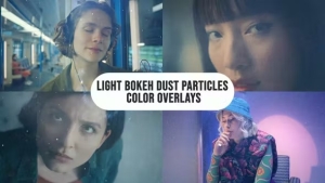 【AE模板】视频镜头梦幻光斑尘埃粒子叠加效果动画 light Bokeh Dust Particles Color Overlays