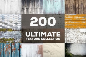 【图片素材】200种高品质木纹砖墙泥土金属纸板布料皮革材料质地纹理图片素材 200 Ultimate Textures Package