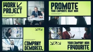 【AE模板】时尚动态分屏商业公司项目宣传展示幻灯片动画 MultiScreen Company Promo
