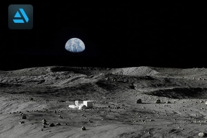 【3D模型】逼真月球表面岩石土壤陨石坑环形山BLEND/FXB模型 Map004 – Moon – lunar landscape