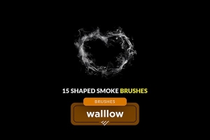 【PS笔刷】15支逼真烟雾青烟绘画设计PS笔刷 creative shapes: 15 smoke brushes
