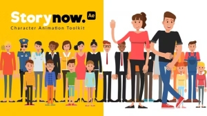 【AE模板】50个人物角色绑定场景解说MG图形动画 Story Now | Characters Animation