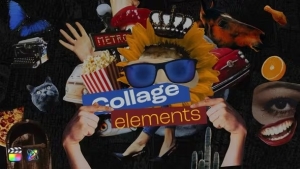 【FCPX插件】40种复古剪贴画报元素创意拼贴组合竖屏动画 Creative Collage Pack with Intro and 4 Stories